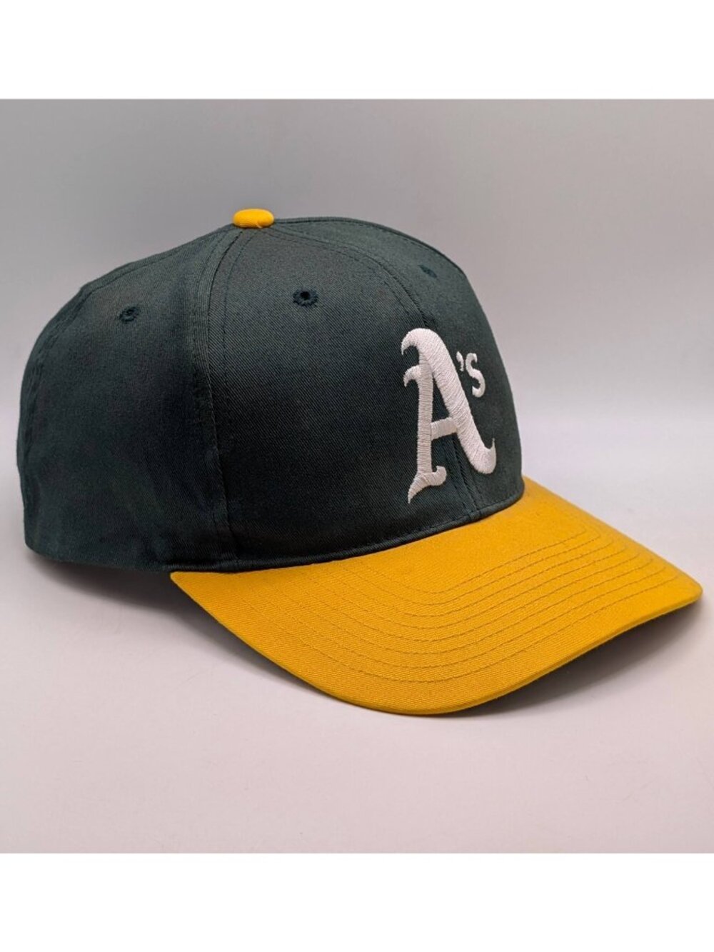 Oakland Athletics Vintage Twins Enterprise Snapback Hat Green Yellow Retro 90s